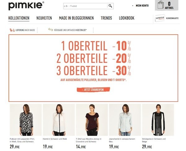 Pimkie Online Shop Startseite