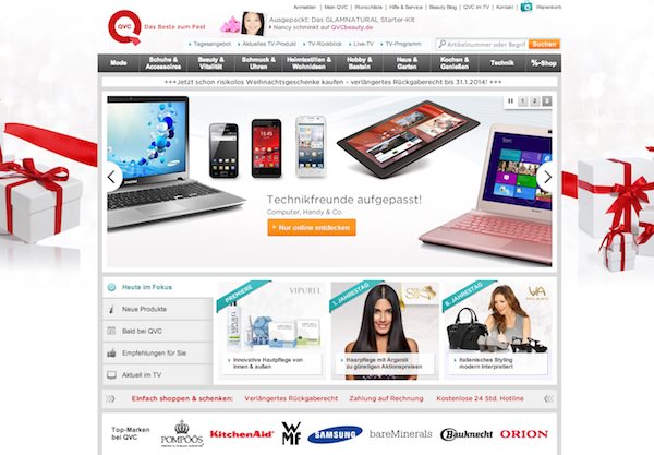 QVC Online Shop Startseite