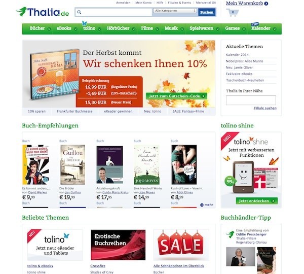 Thalia Online Shop Startseite