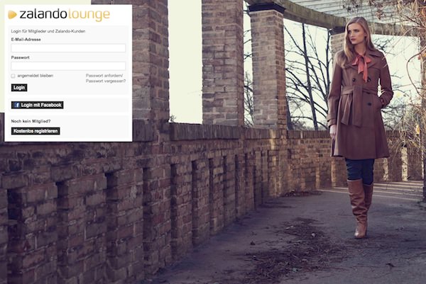 Zalando Lounge Online Shop Startseite