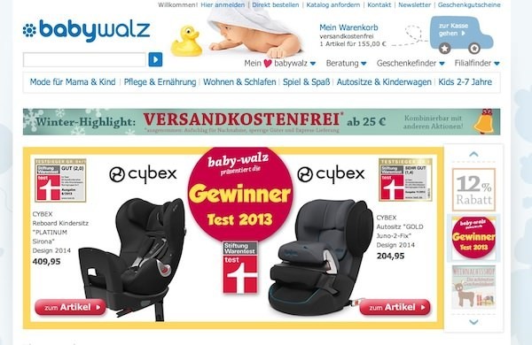 baby-walz Online Shop Startseite