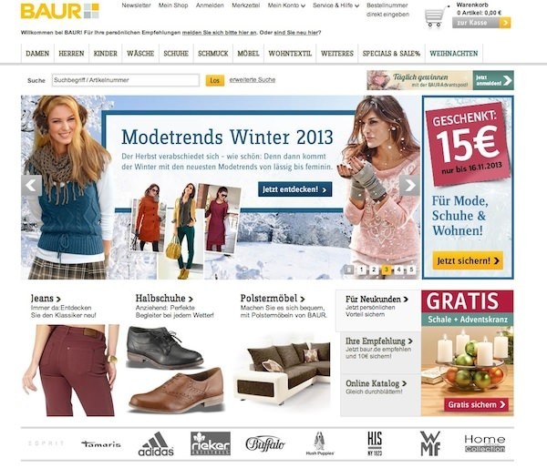 Baur Online Shop Startseite