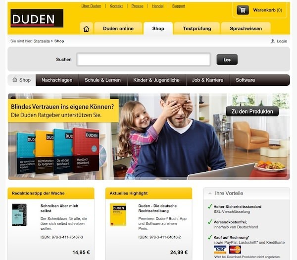 Duden Online Shop Startseite