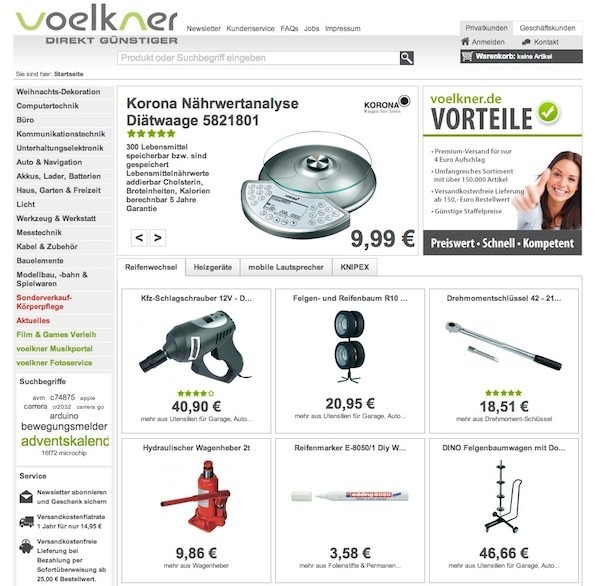 Voelkner Online Shop Startseite