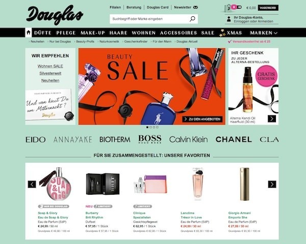 Douglas Online Shop Startseite