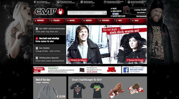 EMP Online Shop Startseite