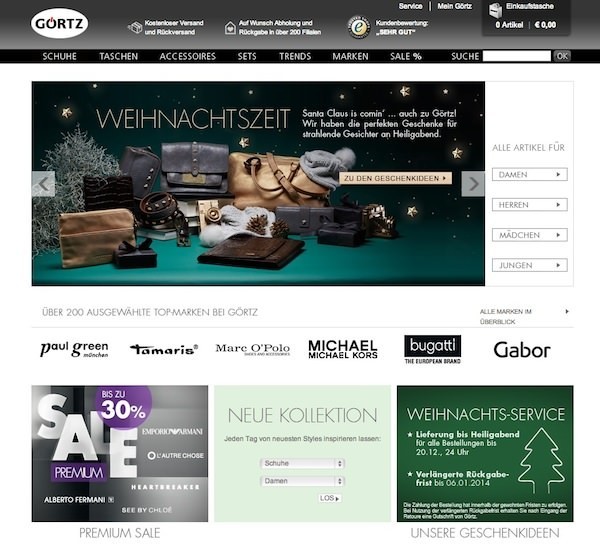 Goertz Online Shop Startseite