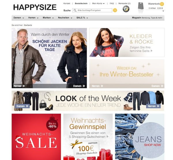 Happy Size Online Shop Startseite