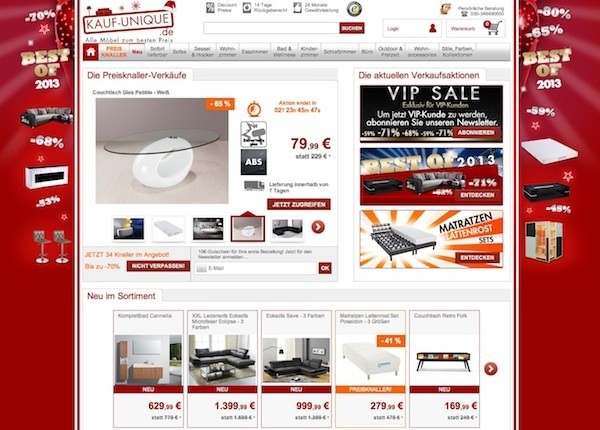 Kauf-Unique Online Shop Startseite