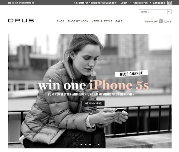 Opus Online Shop Startseite