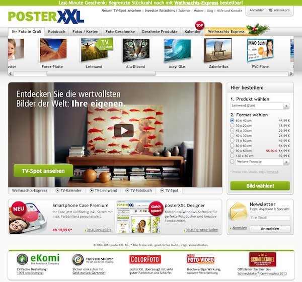 PosterXXL Online Shop Startseite
