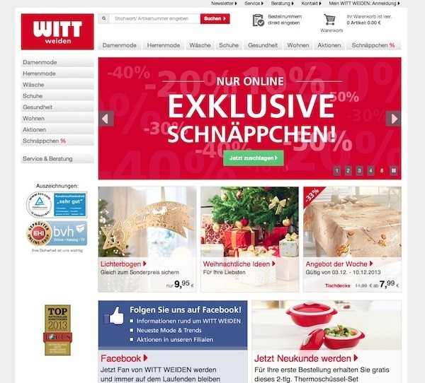 Witt Weiden Online Shop Startseite